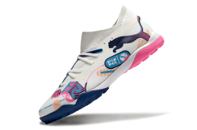 Puma Future Ultimate TF Low-Tops Football Shoes - White/Pink/Blue