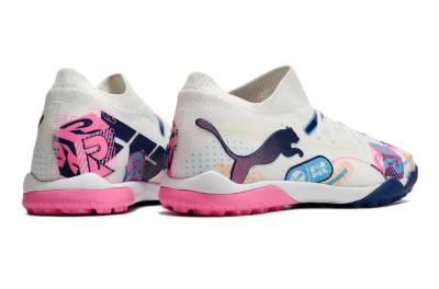 Puma Future Ultimate TF Low-Tops Football Shoes - White/Pink/Blue