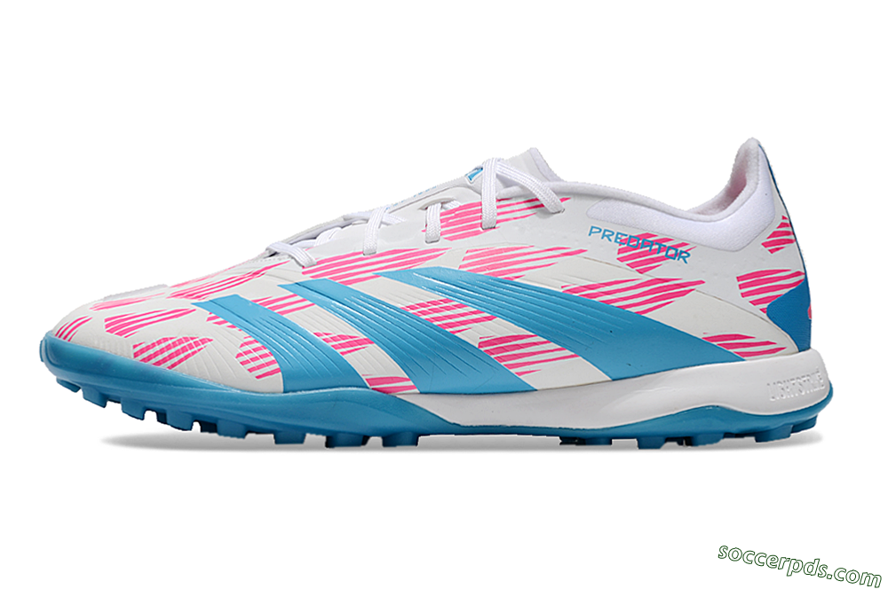 Adidas Predator Elite 24 TF Low-Tops Football Shoes - White/Pink/Blue 2