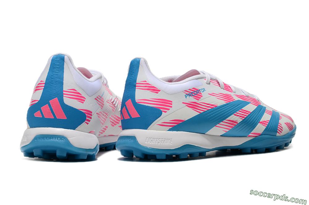 Adidas Predator Elite 24 TF Low-Tops Football Shoes - White/Pink/Blue 6