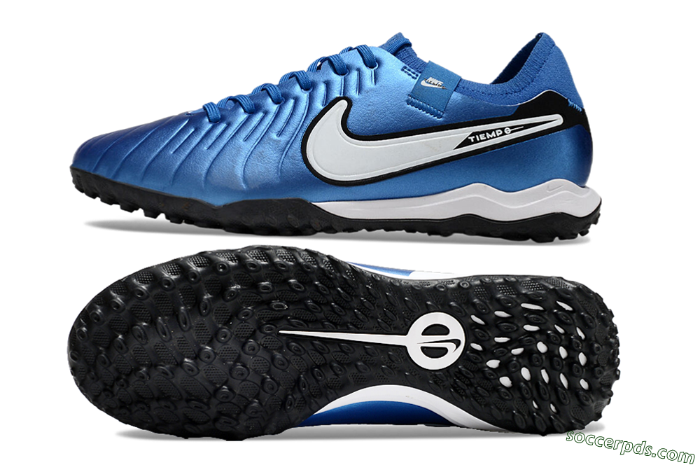 Nike Tiempo Legend 10 Elite TF Low-Tops Football Shoes - Blue/White/Black 0