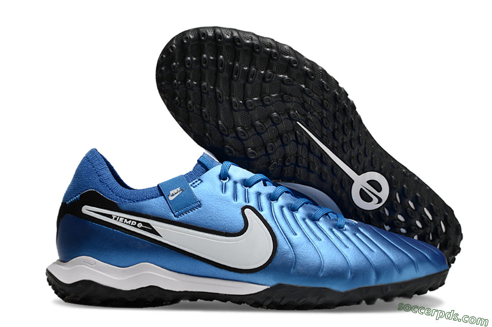 Nike Tiempo Legend 10 Elite TF Low-Tops Football Shoes - Blue/White/Black 1