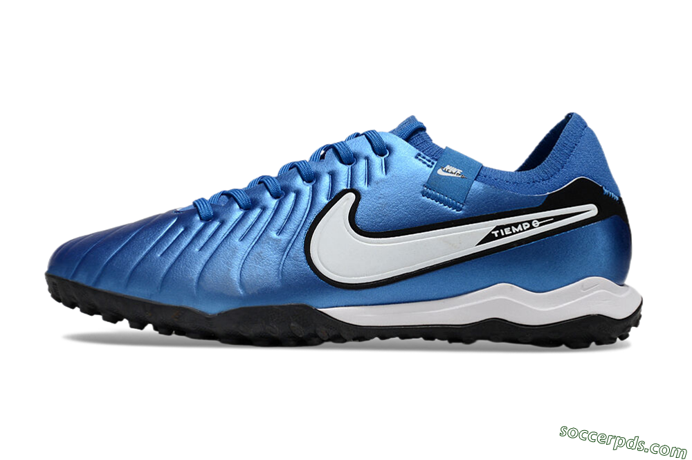 Nike Tiempo Legend 10 Elite TF Low-Tops Football Shoes - Blue/White/Black 2