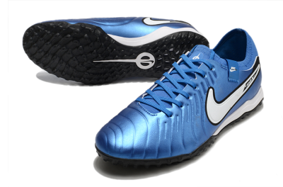 Nike Tiempo Legend 10 Elite TF Low-Tops Football Shoes - Blue/White/Black