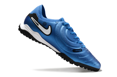 Nike Tiempo Legend 10 Elite TF Low-Tops Football Shoes - Blue/White/Black