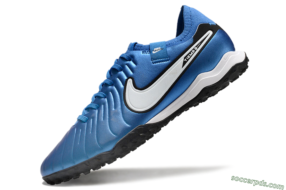 Nike Tiempo Legend 10 Elite TF Low-Tops Football Shoes - Blue/White/Black 5