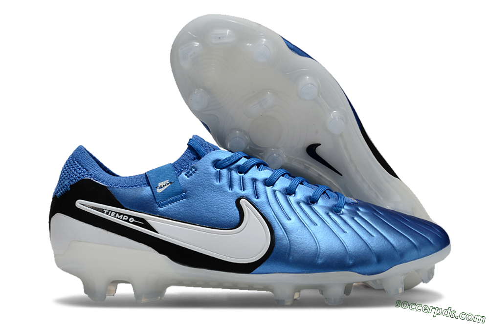 Nike Tiempo Legend 10 Elite FG Low-Tops Football Boots - Blue/White/Black 1