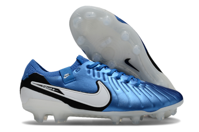 Nike Tiempo Legend 10 Elite FG Low-Tops Football Boots - Blue/White/Black