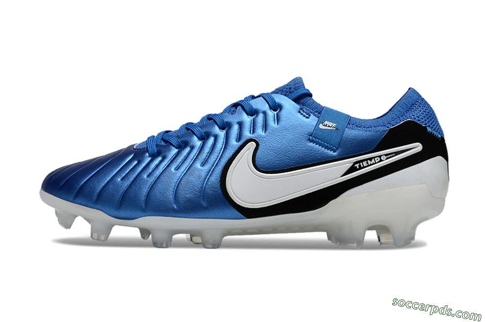 Nike Tiempo Legend 10 Elite FG Low-Tops Football Boots - Blue/White/Black 2