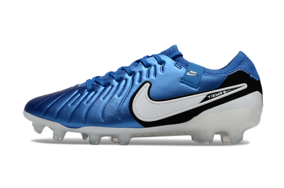 Nike Tiempo Legend 10 Elite FG Low-Tops Football Boots - Blue/White/Black