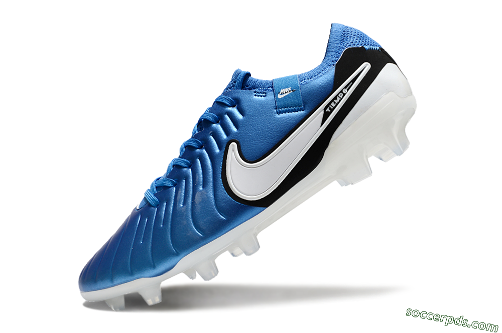 Nike Tiempo Legend 10 Elite FG Low-Tops Football Boots - Blue/White/Black 5