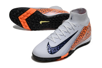 Nike Air Zoom Mercurial Superfly 10 Elite TF High-Tops Football Shoes - White/Black/Orange