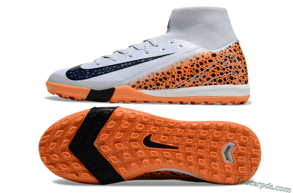Nike Air Zoom Mercurial Superfly 10 Elite TF High-Tops Football Shoes - Grey/Orange/Black 0