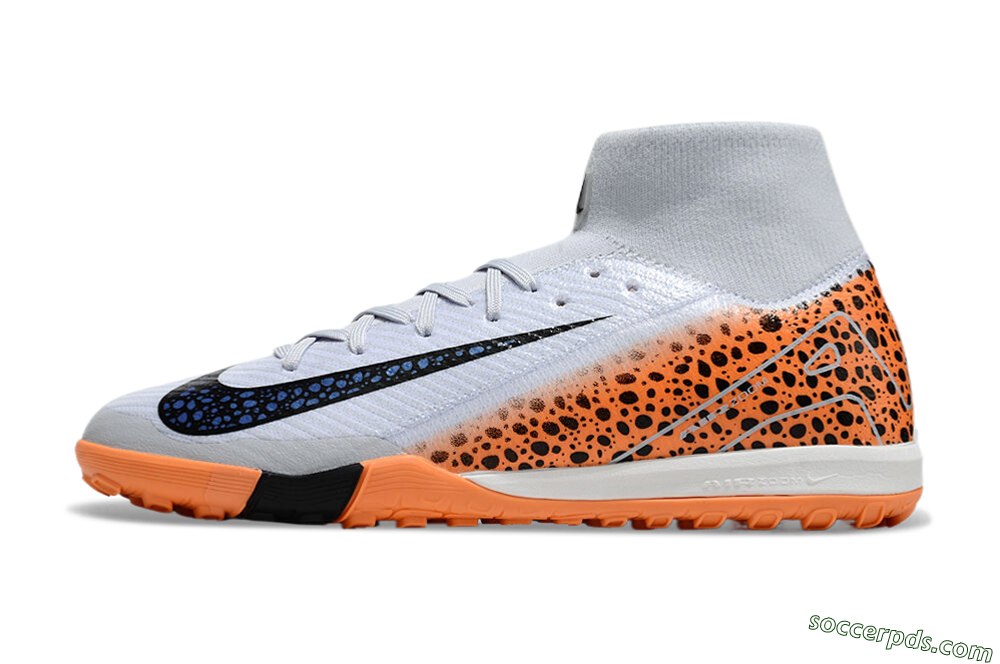 Nike Air Zoom Mercurial Superfly 10 Elite TF High-Tops Football Shoes - Grey/Orange/Black 2