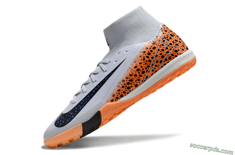 Nike Air Zoom Mercurial Superfly 10 Elite TF High-Tops Football Shoes - Grey/Orange/Black 5