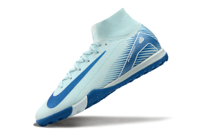 Nike Air Zoom Mercurial Superfly 10 Elite TF High-Tops Football Shoes - Jade/Beige/Blue