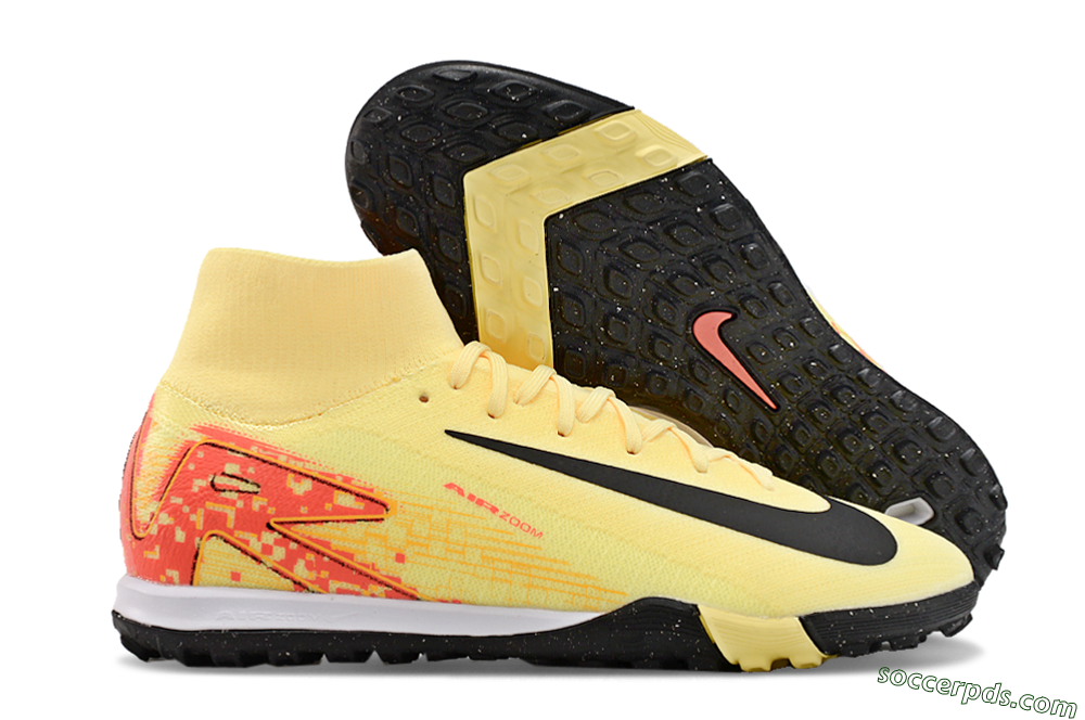 Nike Air Zoom Mercurial Superfly 10 Elite TF High-Tops Football Shoes - Yellow/Pink/Black 1