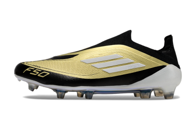 Adidas F50 Adizero Messi Laceless FG Low-Tops Football Boots - Gold/White/Black