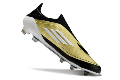 Adidas F50 Adizero Messi Laceless FG Low-Tops Football Boots - Gold/White/Black