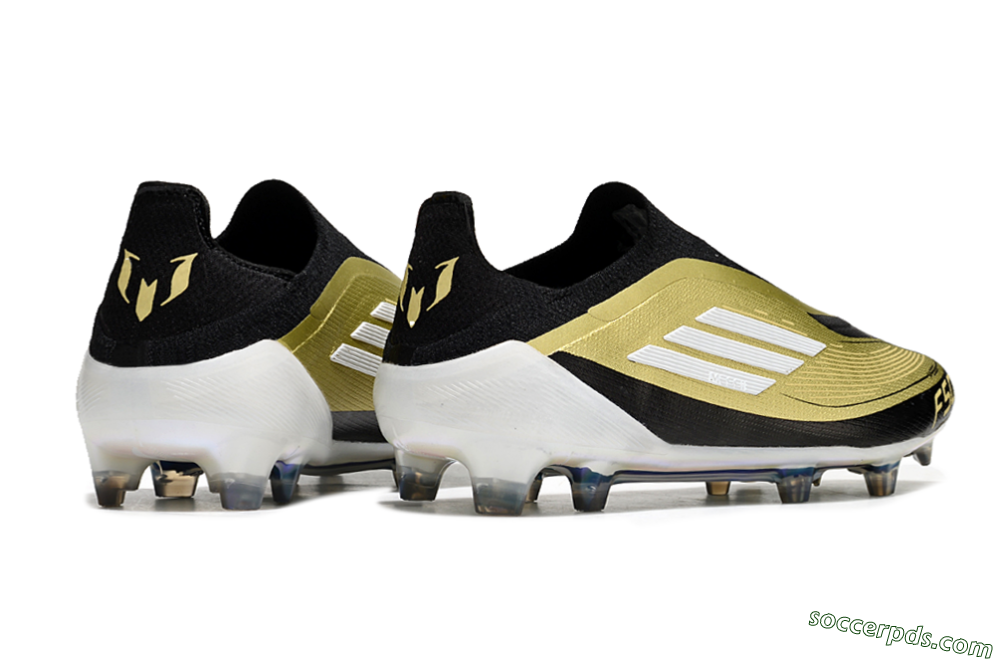 Adidas F50 Adizero Messi Laceless FG Low-Tops Football Boots - Gold/White/Black 6