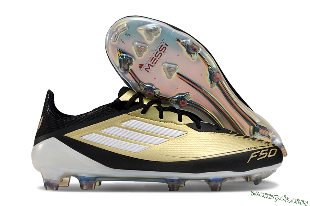 Adidas F50 Adizero Messi FG Low-Tops Football Boots - Gold/White/Black 5