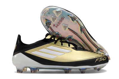 Adidas F50 Adizero Messi FG Low-Tops Football Boots - Gold/White/Black