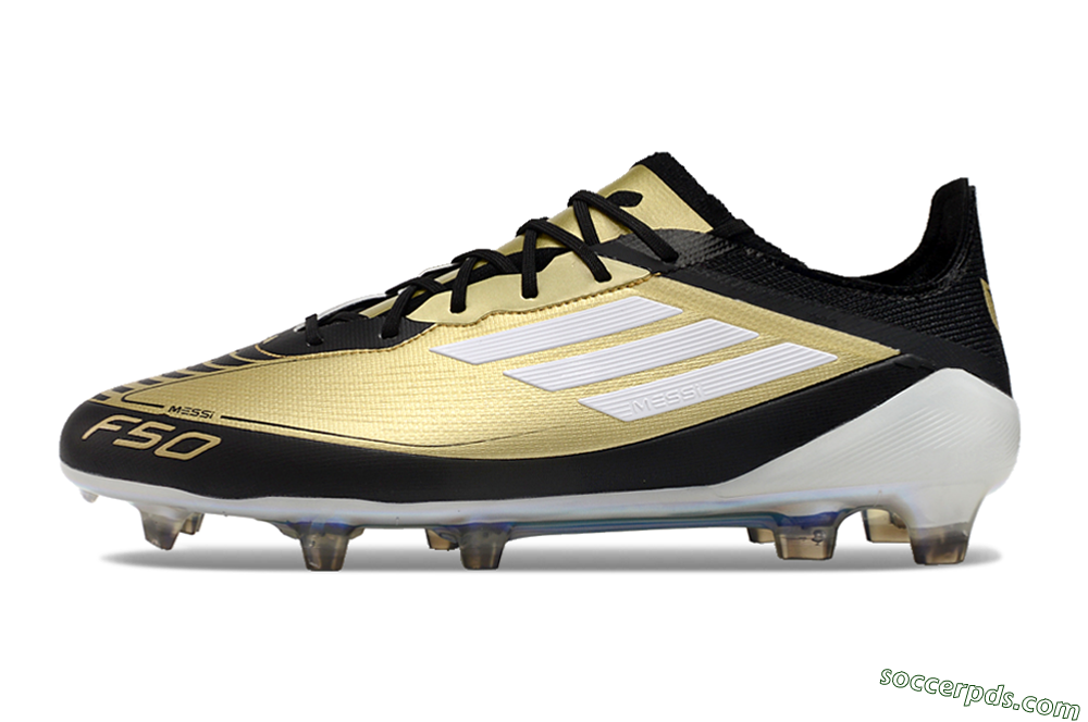 Adidas F50 Adizero Messi FG Low-Tops Football Boots - Gold/White/Black 4
