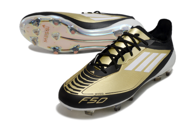 Adidas F50 Adizero Messi FG Low-Tops Football Boots - Gold/White/Black