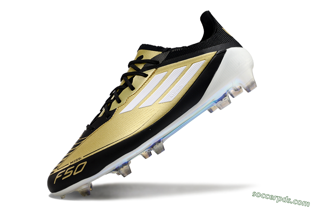 Adidas F50 Adizero Messi FG Low-Tops Football Boots - Gold/White/Black 1