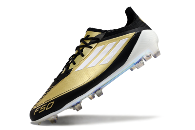 Adidas F50 Adizero Messi FG Low-Tops Football Boots - Gold/White/Black