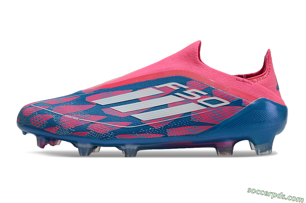 Adidas F50 Elite Laceless FG Low-Tops Football Boots - Blue/Pink/White 4