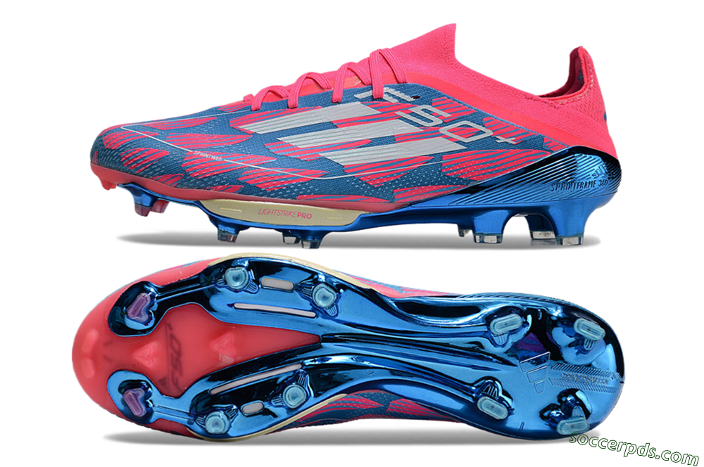 Adidas F50+ Lightstrike Pro FG Low-Tops Football Boots - Blue/Pink/White 0