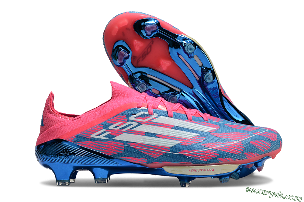 Adidas F50+ Lightstrike Pro FG Low-Tops Football Boots - Blue/Pink/White 1
