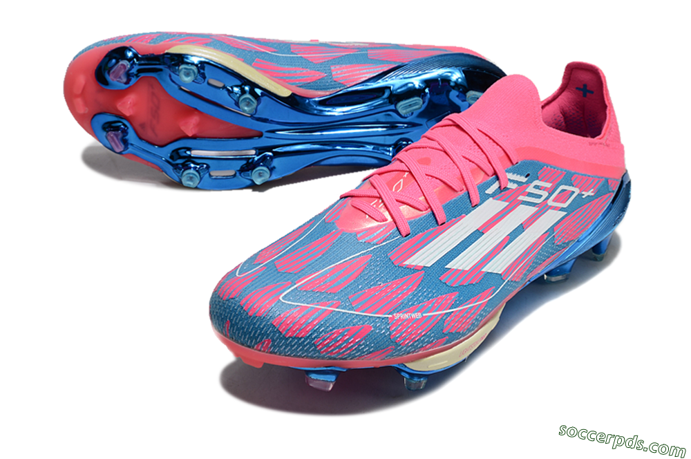 Adidas F50+ Lightstrike Pro FG Low-Tops Football Boots - Blue/Pink/White 3