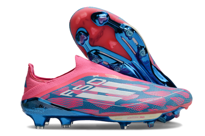 Adidas F50+ Lightstrike Pro Laceless FG Low-Tops Football Boots - Pink/Blue/White