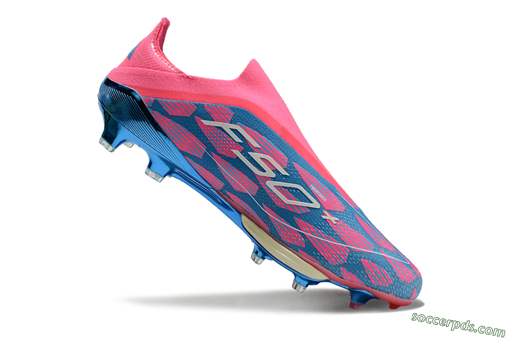 Adidas F50+ Lightstrike Pro Laceless FG Low-Tops Football Boots - Pink/Blue/White 4