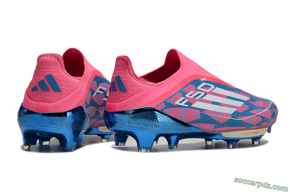Adidas F50+ Lightstrike Pro Laceless FG Low-Tops Football Boots - Pink/Blue/White 6