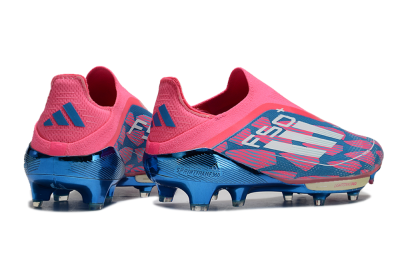 Adidas F50+ Lightstrike Pro Laceless FG Low-Tops Football Boots - Pink/Blue/White