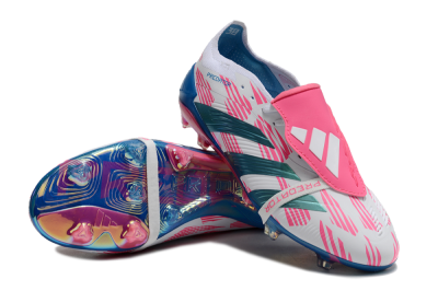 Adidas Predator Elite Foldover Tongue FG Low-Tops Football Boots - White/Blue/Pink