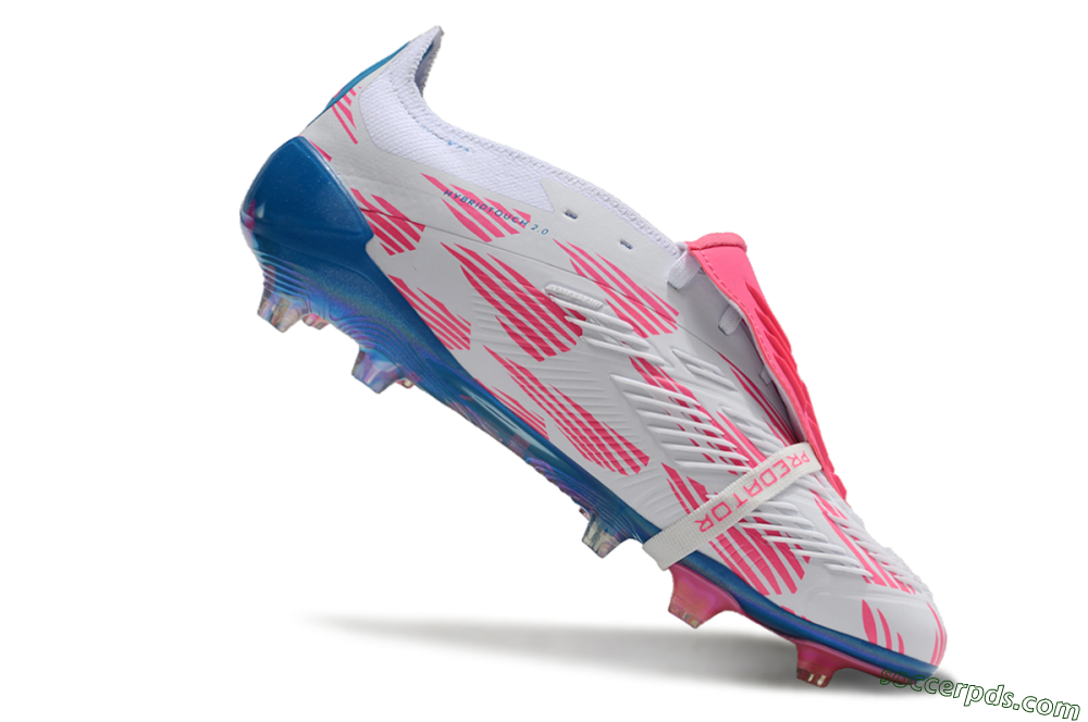 Adidas Predator Elite Foldover Tongue FG Low-Tops Football Boots - White/Blue/Pink 4