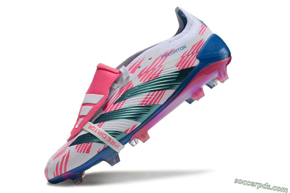 Adidas Predator Elite Foldover Tongue FG Low-Tops Football Boots - White/Blue/Pink 5