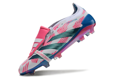 Adidas Predator Elite Foldover Tongue FG Low-Tops Football Boots - White/Blue/Pink