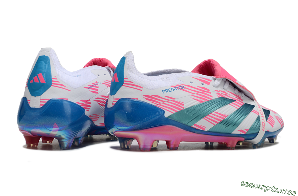 Adidas Predator Elite Foldover Tongue FG Low-Tops Football Boots - White/Blue/Pink 6