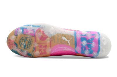 Puma Ultra 5 Ultimate MG Low-Tops Football Boots - White/Blue/Pink