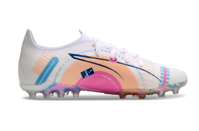Puma Ultra 5 Ultimate MG Low-Tops Football Boots - White/Blue/Pink