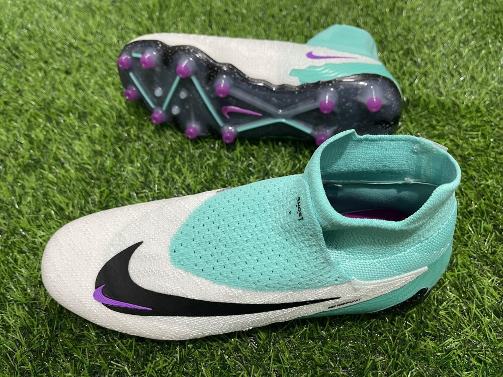 Nike Phantom GX Elite AG High-Tops Football Boots - White/Black/Jade/Purple