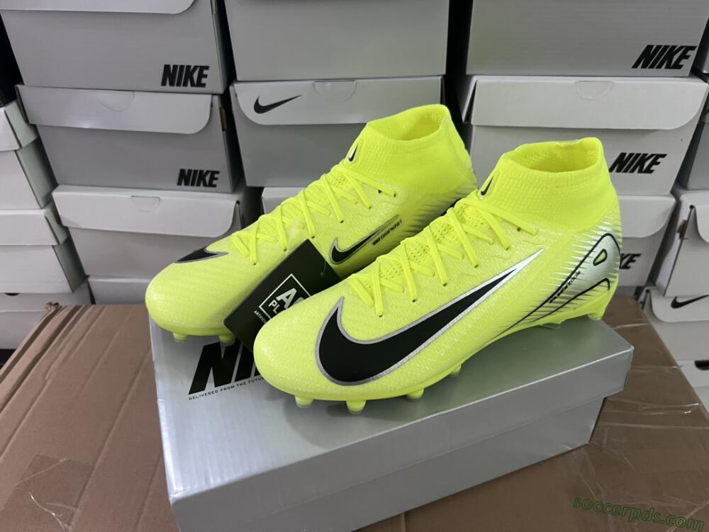 Nike Air Zoom Mercurial Superfly 10 Elite AG High-Tops Football Boots - Yellow/Silver/Black