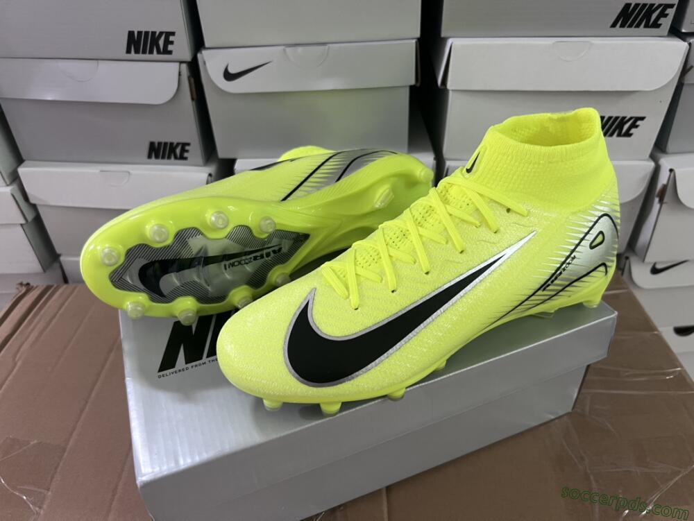 Nike Air Zoom Mercurial Superfly 10 Elite AG High-Tops Football Boots - Yellow/Silver/Black