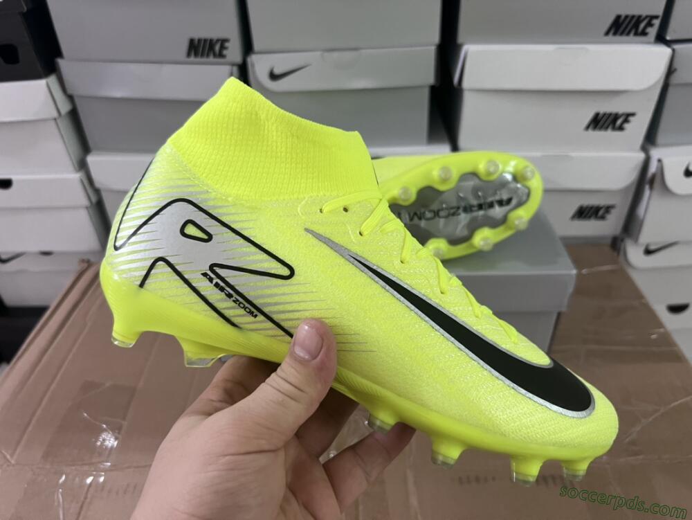 Nike Air Zoom Mercurial Superfly 10 Elite AG High-Tops Football Boots - Yellow/Silver/Black
