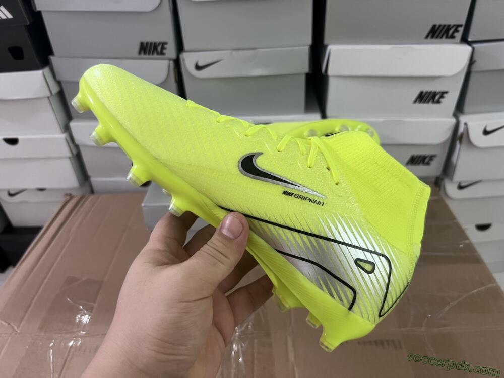 Nike Air Zoom Mercurial Superfly 10 Elite AG High-Tops Football Boots - Yellow/Silver/Black